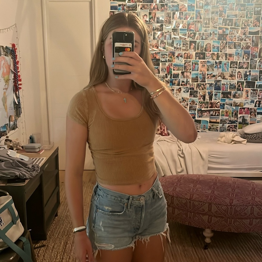 Wild fable cropped ribbed tee